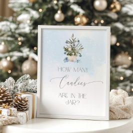 Vinter blå jul Gissa hur många godisar Poster