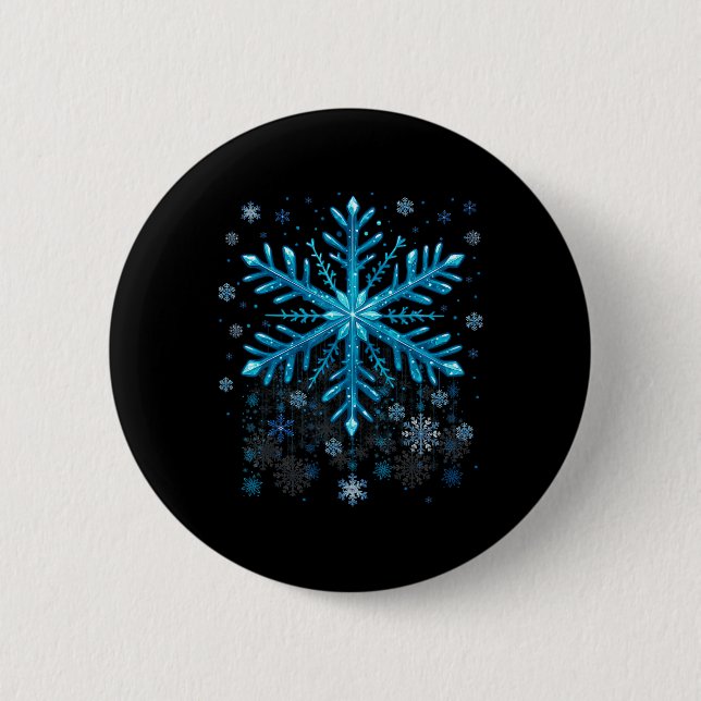 Vinter Blå Snöflinga Jul Xmas Kostymer Män  Knapp (Framsida)