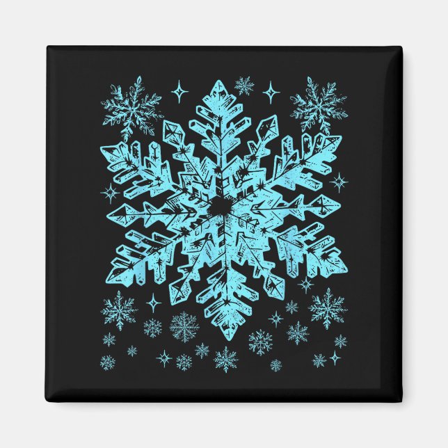 Vinter Blå Snöflinga Jul Xmas Kostymer Män  Magnet (Framsidan)