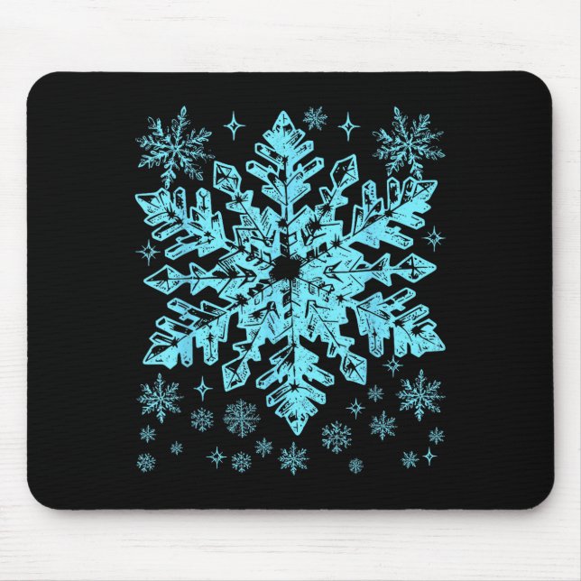 Vinter Blå Snöflinga Jul Xmas Kostymer Män  Musmatta (Framsidan)