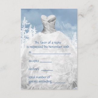 Vinter Blå Snöflingor Quinceanera RSVP OSA Kort