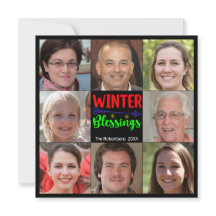 Vinter Blessings jul-familjens fotokollage