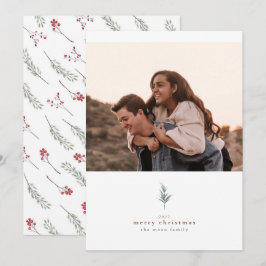 Vinter-blomma - minimalistiskt julfotkort julkort