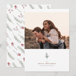 Vinter-blomma - minimalistiskt julfotkort julkort