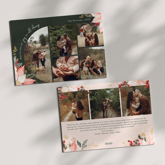 Vinter Blommigt Arch Joy in all Sak åttfoto Julkort (Skapare uppladdad)