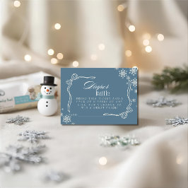 Vinter Blue Diaper Raffle Baby Shower Tilläggskort