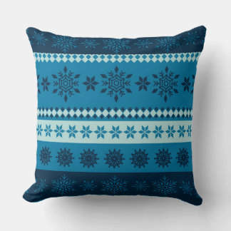 Vinter Blue Rand Snowflake-jul Kudde