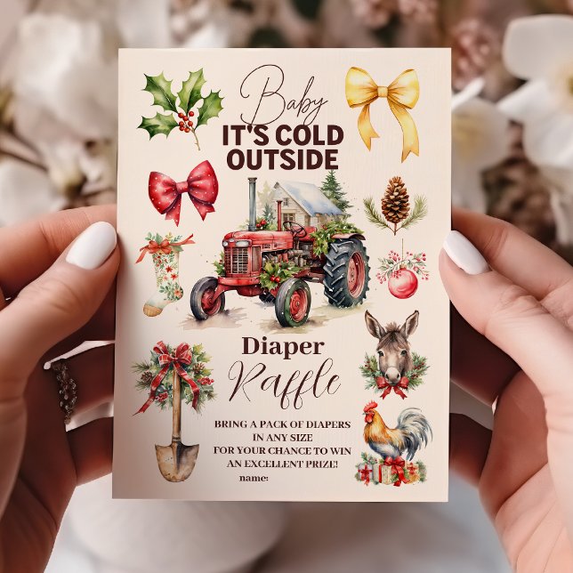 Vinter Boskap jul Baby Diapper Raffle Tilläggskort (Skapare uppladdad)