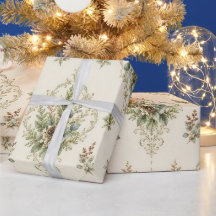 Vinter Botanica Damask Botanisk Medaljong