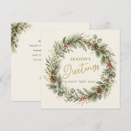 Vinter Botanica Elegant Julhälsning Krans Kort