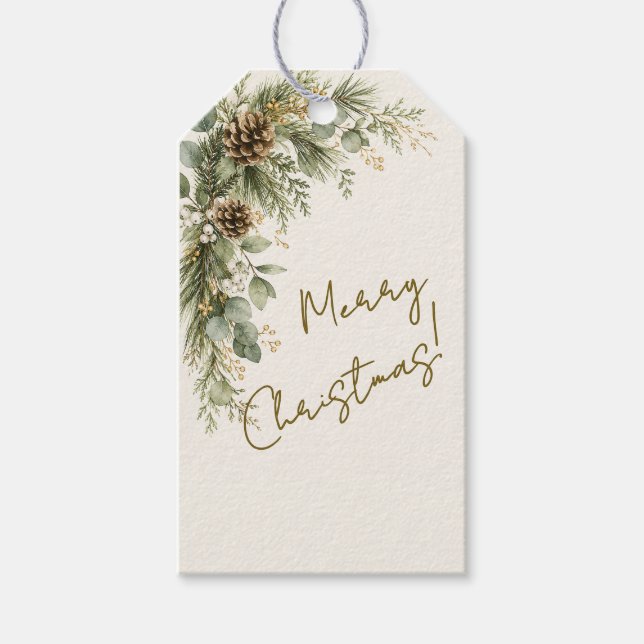 Vinter Botanica God Jul Tall & Kotte Presentetikett (Framsidan)