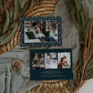 Vinter Botanicals Coquette Bow Elegant Foto Julkort