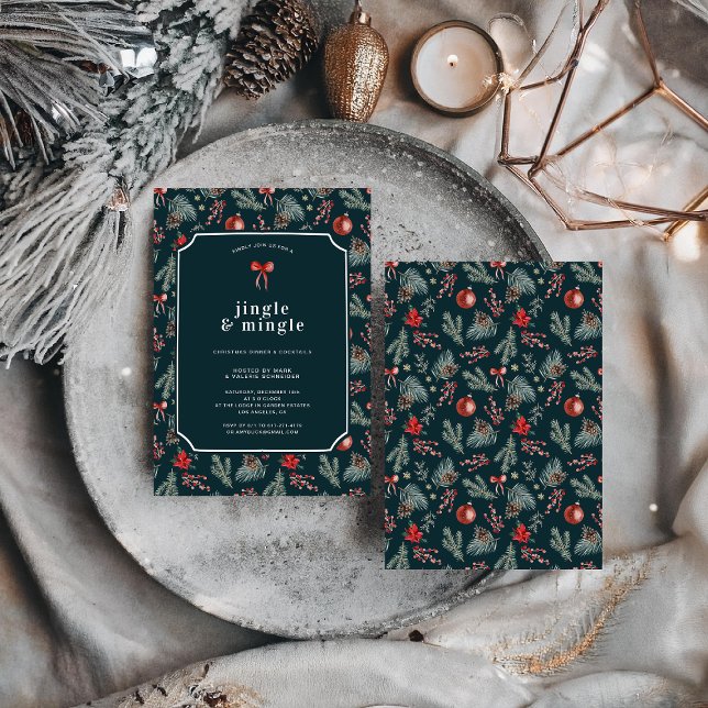 Vinter Botanicals Coquette Bow | Julfest Inbjudningar (Skapare uppladdad)