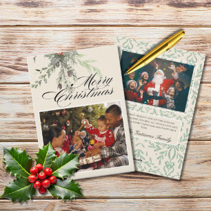 Vinter Botanicals Julfest God Jul Julkort