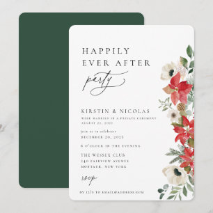Vinter botanisk blomster Happily Ever After-fest Inbjudningar