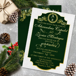 Vinter Botanisk Flourish Monogram - Smaragd