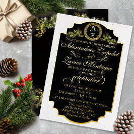Vinter Botanisk Flourish Monogram - Svart