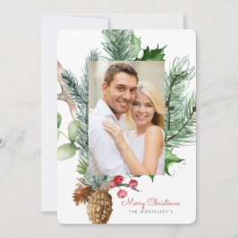 Vinter Botanisk Grönska 2 Foto Platt Julkort