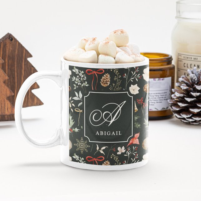 Vinter Botanisk Jul Presente Kaffemugg (Skapare uppladdad)