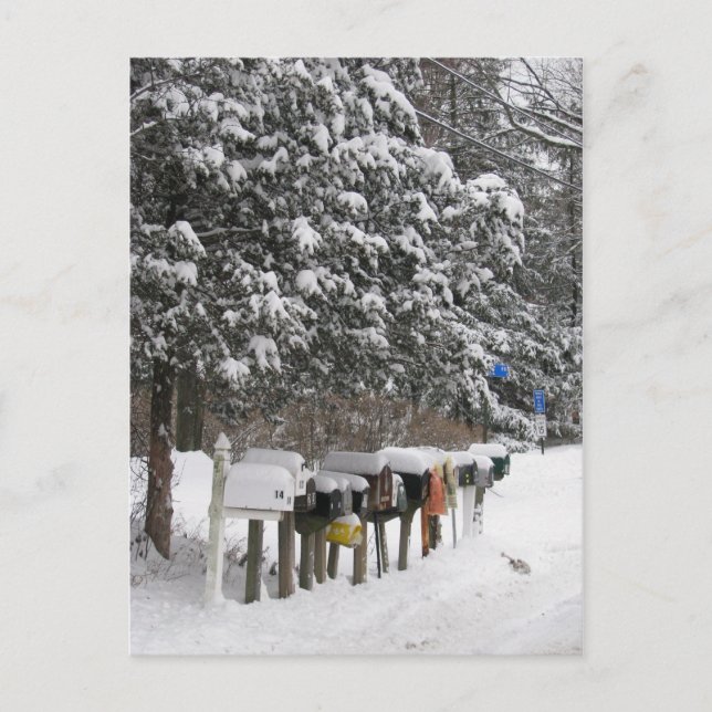 Vinter brevlådor Holiday Postkort Helg Vykort (Framsida)