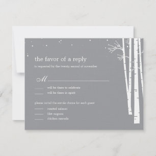 Vinter Bröllop Svar/Response Card OSA Kort