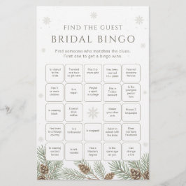 Vinter Bröllopsdusch Bingo Spel Hitta Gästen