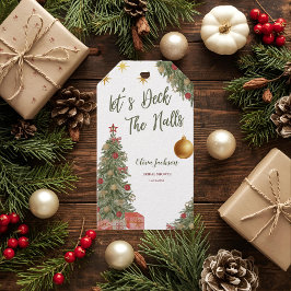 Vinter Bröllopsdusch presentkort Deck the Halls Presentetikett