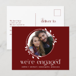 Vinter Bröllopsfotografi Förlovnings Annonsering Inbjudan Vykort