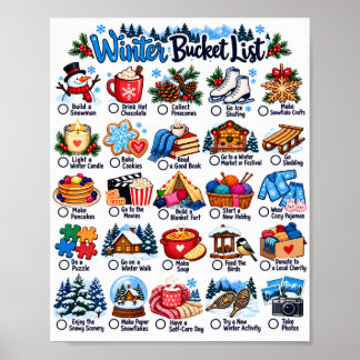 Vinter Bucket List - Mysiga Säsongsaktiviteter Lis Poster