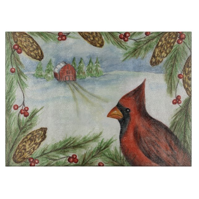 Vinter Cardinal Skärbräda (Framsidan)