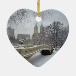 Vinter - Central Park - New York City Julgransprydnad Keramik