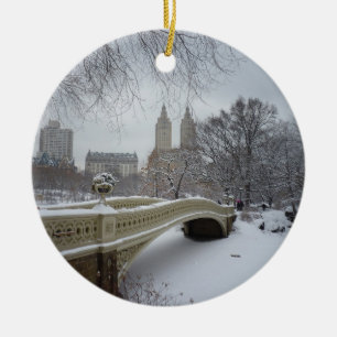 Vinter - Central Park - New York City Julgransprydnad Keramik