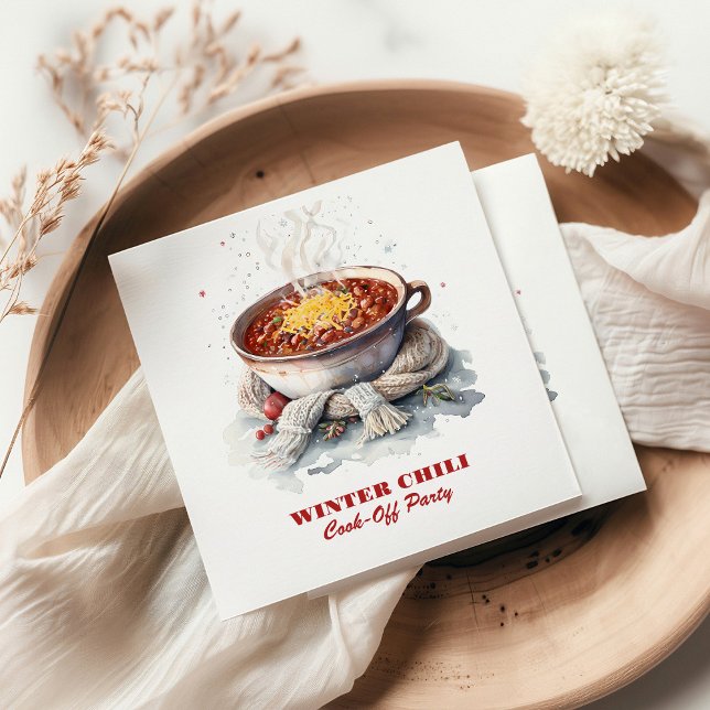 Vinter Chilli Kokkonst Fest | Högtidsfest Bord Pappersservett (Skapare uppladdad)