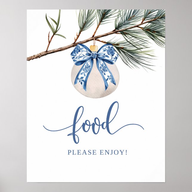 Vinter Chinoiserie Bow Food Fest Skylt (Framsidan)