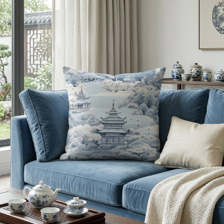Vinter Chinoiserie Pagod Kudde