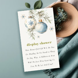 Vinter Chirstmas Blue Boy Visning Baby Shower Tilläggskort