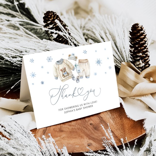 Vinter Clothes Boy Shower Tack för ditt kort (Skapare uppladdad)