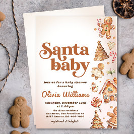Vinter Cookie-jultomten Baby Shower Inbjudningar