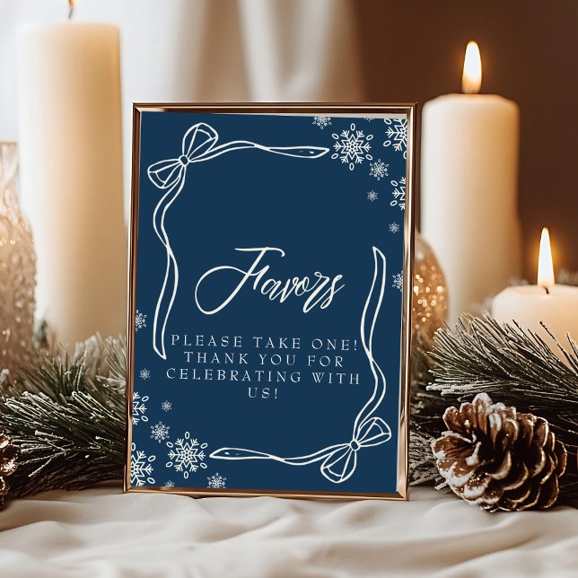 Vinter Coquette Favor Bordsskylt  Inbjudningar (Winter Coquette Favor Table Sign Invitation)