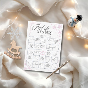 Vinter Coquette rosa Hitta Gäst Bingo Kort