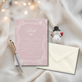 Vinter Coquette rosa Tack Baby Shower Card Inbjudningar