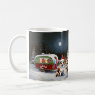 Vinter Corgi Husvagn Juläventyr Kaffemugg