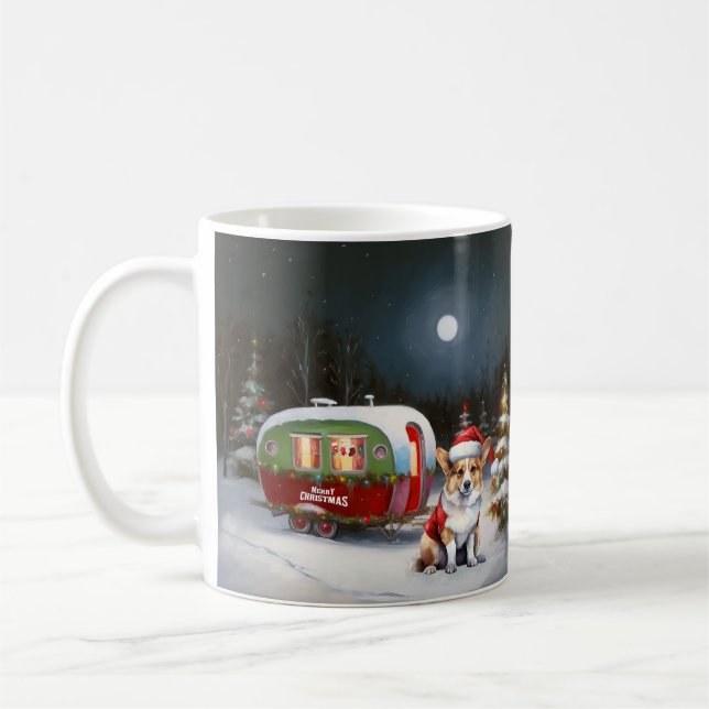 Vinter Corgi Husvagn Juläventyr Kaffemugg (Vänster)