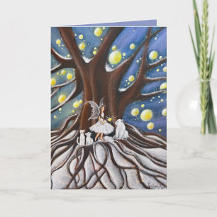 Vinter Council Whimsical Art Helgkort