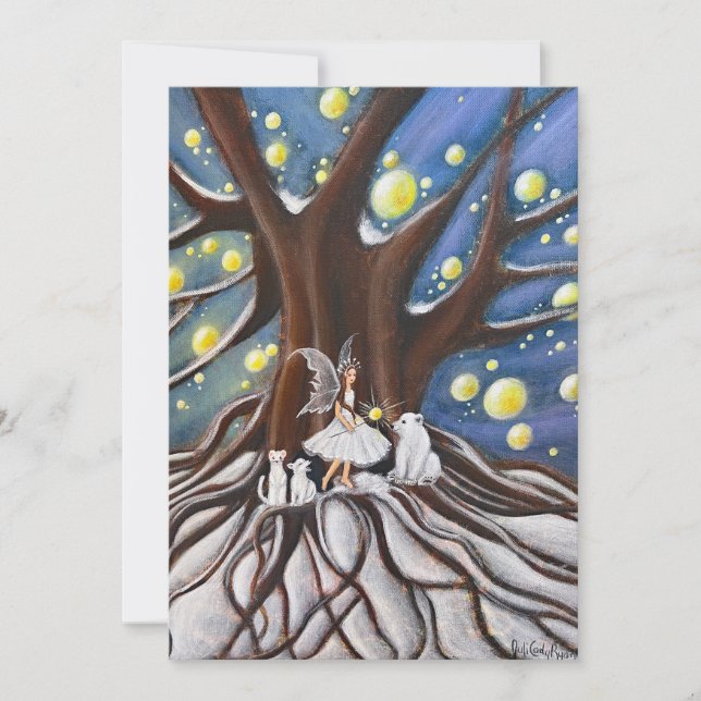 Vinter Council Whimsical Art Julkort (Framsida)