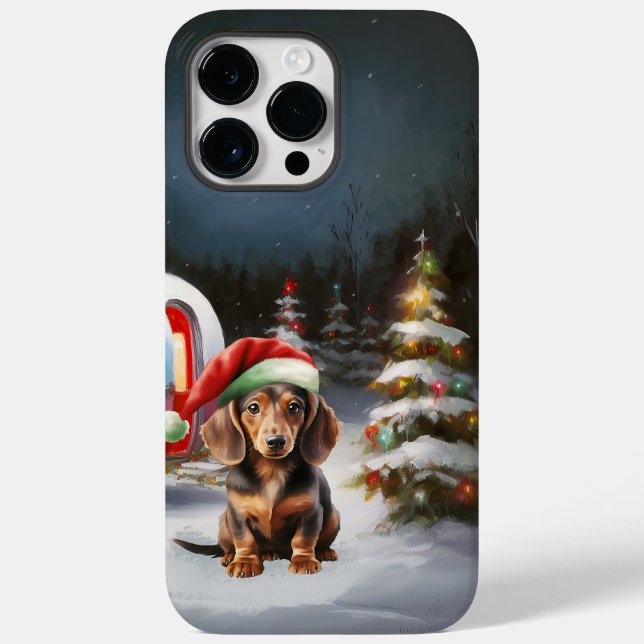 Vinter Dachshund Karavan Juläventyr (Baksida)