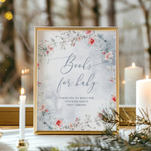 Vinter dammig blå julkrans Barnböcker Poster