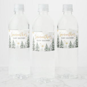 Vinter Det är Kall utanför babyskabinett Vattenflaskor Etikett