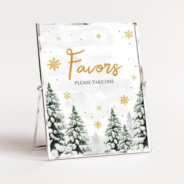 Vinter Det är Kallet utanför favoriter Poster (Gender Neutral Snowflake Baby Shower Favors Sign)