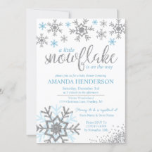 Vinter Dusty Blue Snowflake Baby Shower